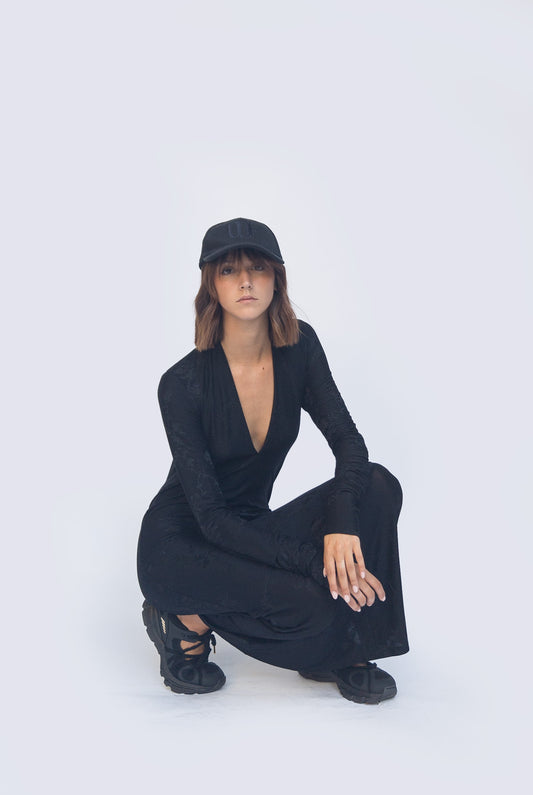 Long Dress in jersey nero