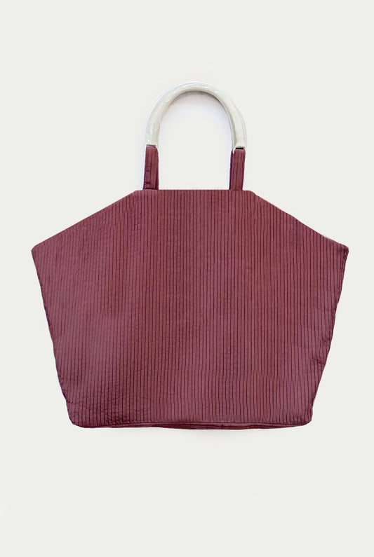 Tote Bag Bordeaux / White