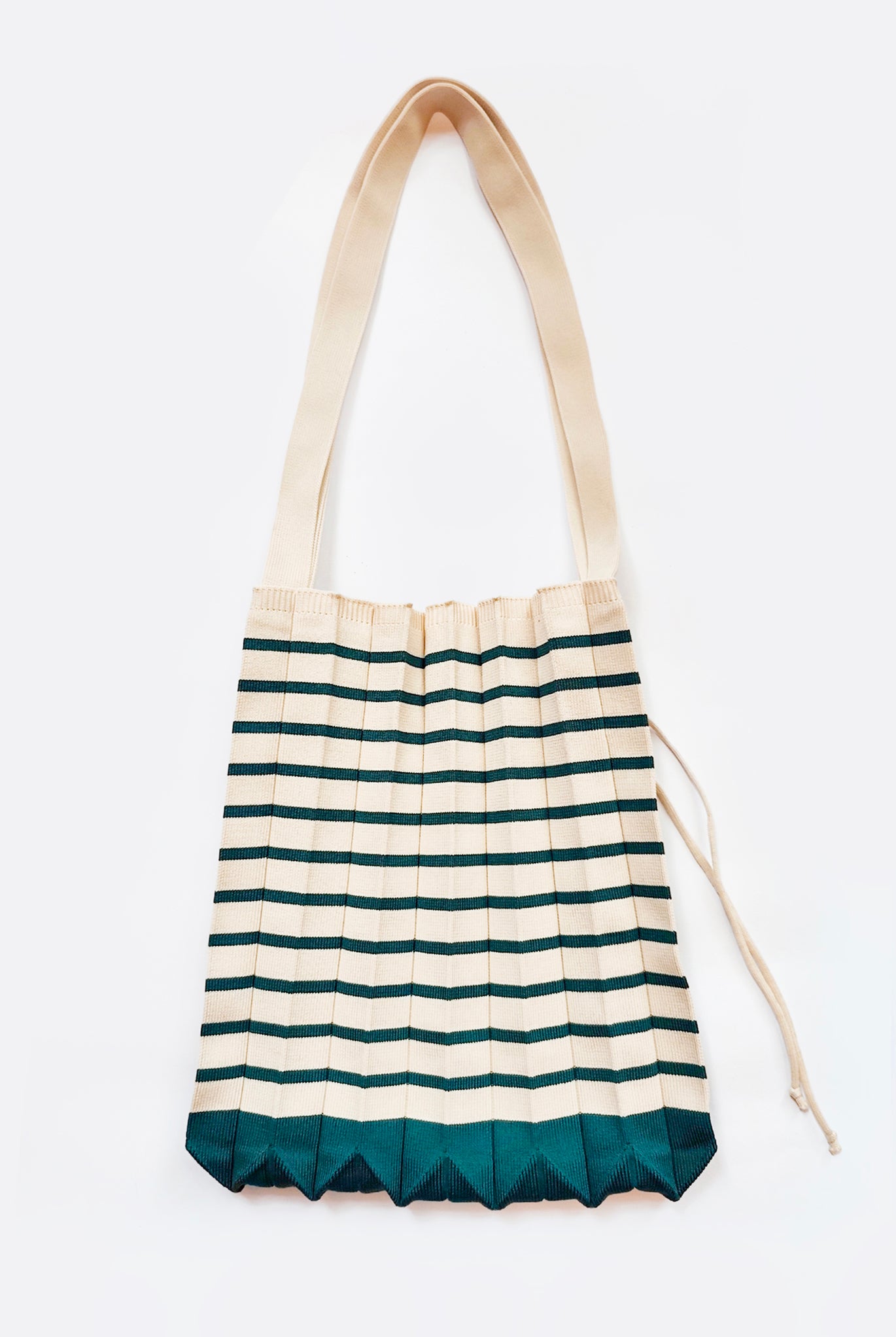 Green Striped Shopper