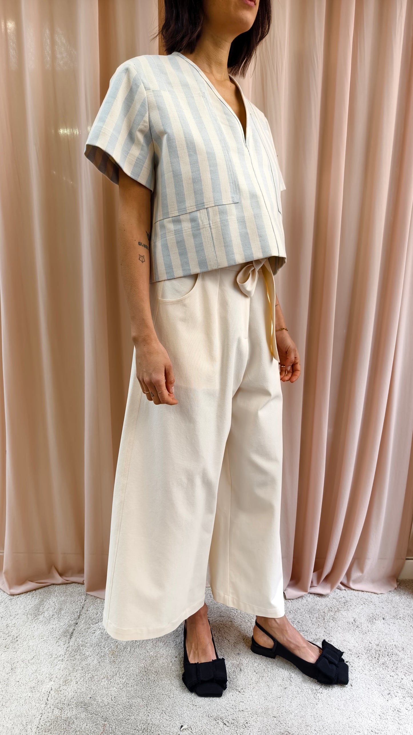 Pantalone con fusciacca in canvas