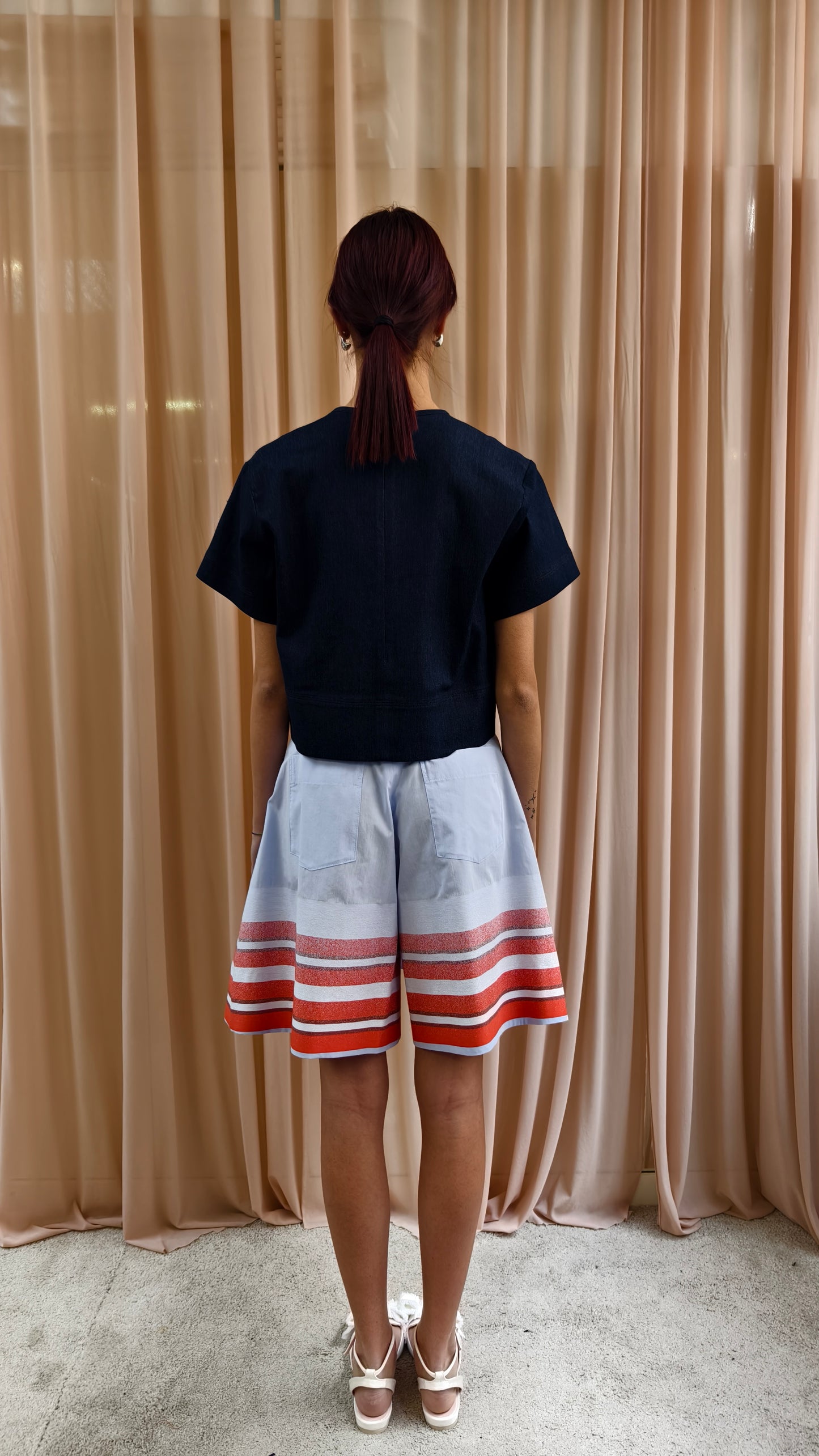 Bermuda in cotone rigato