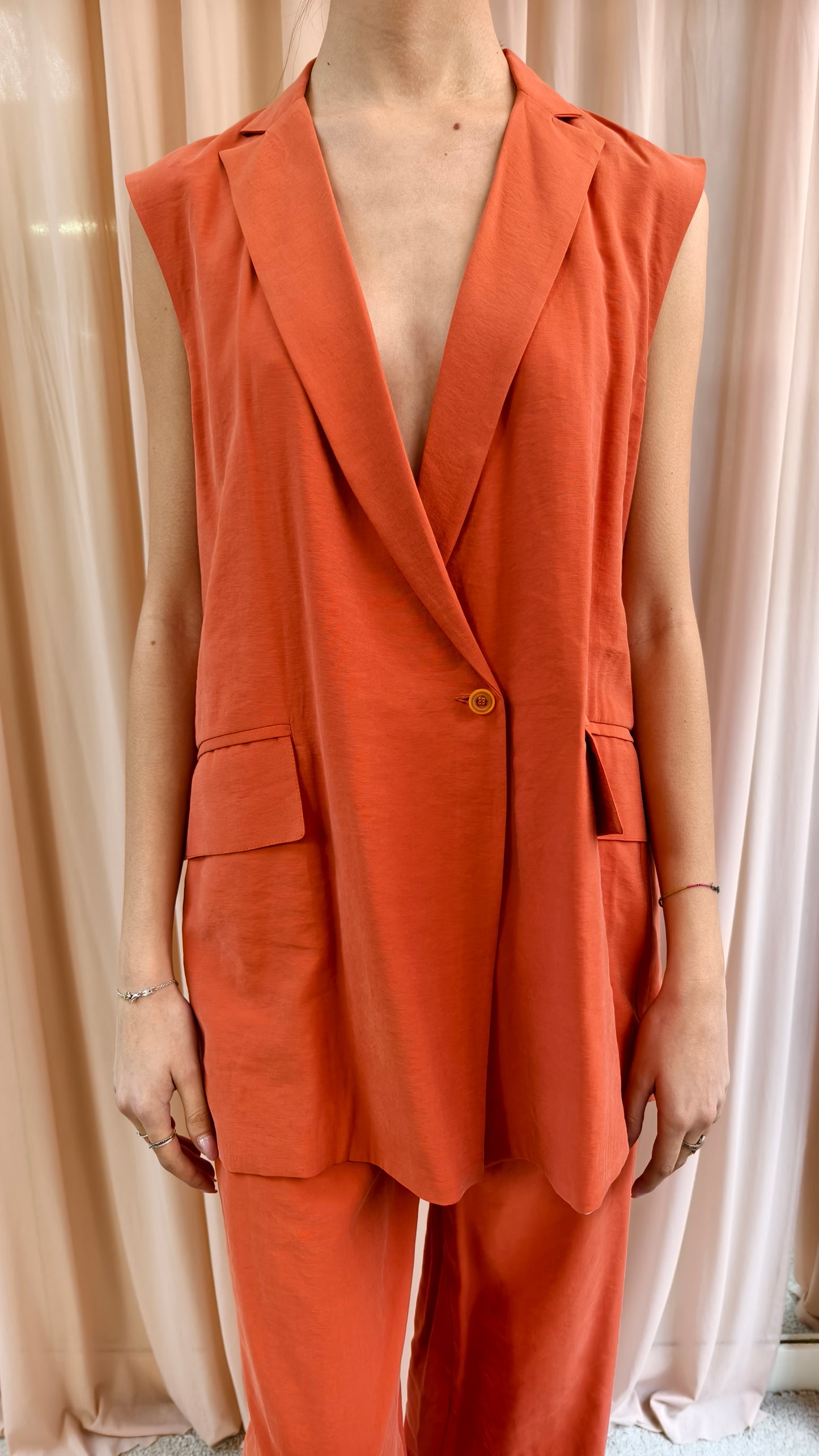 Gilet in tessuto delavato