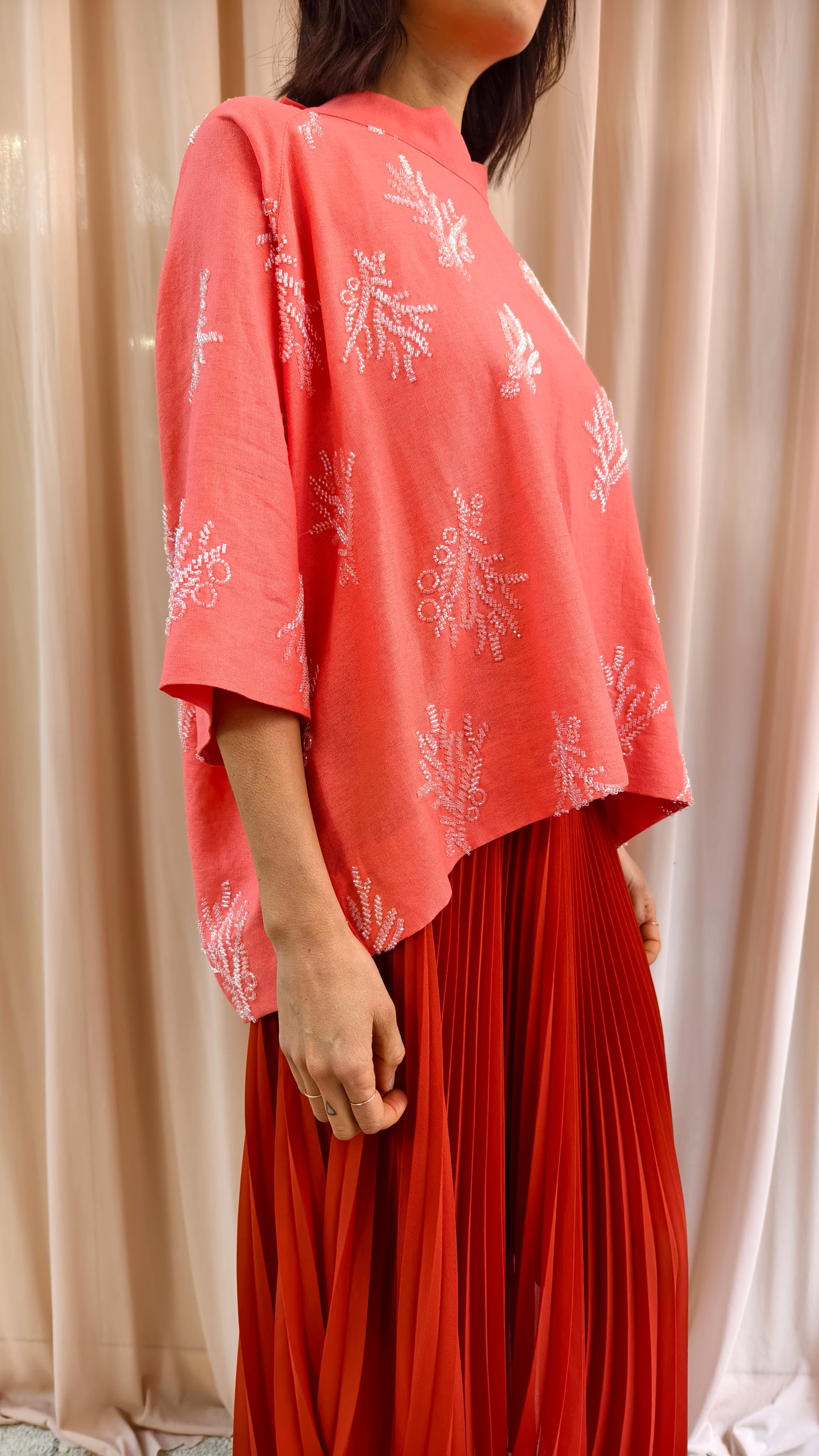 Blusa in seta fiori