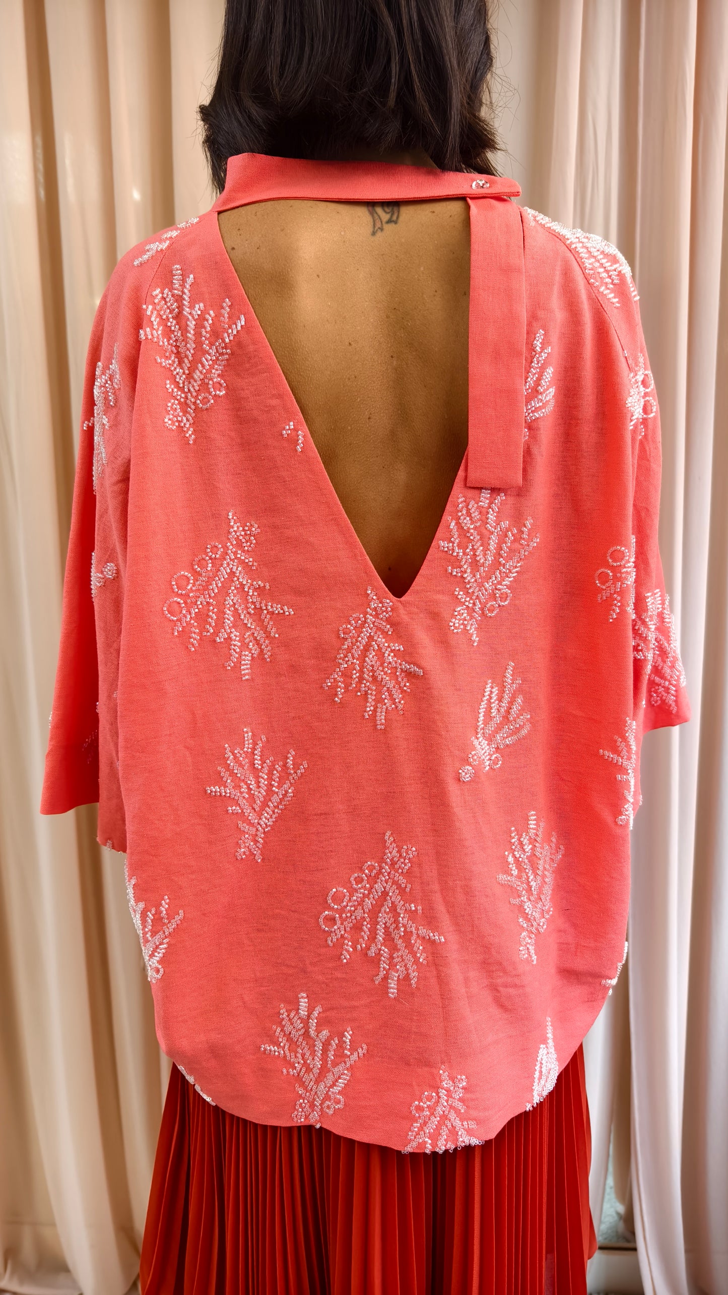 Blusa in seta fiori