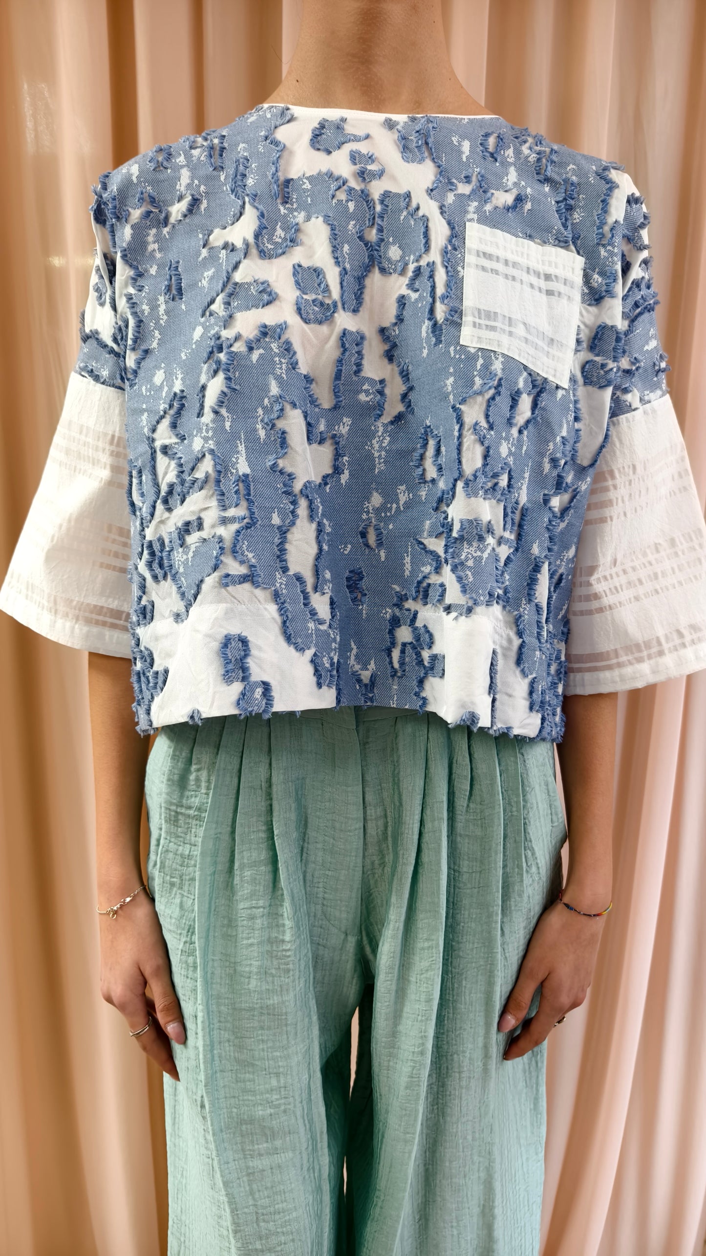 Top boxie jacquard paesaggio