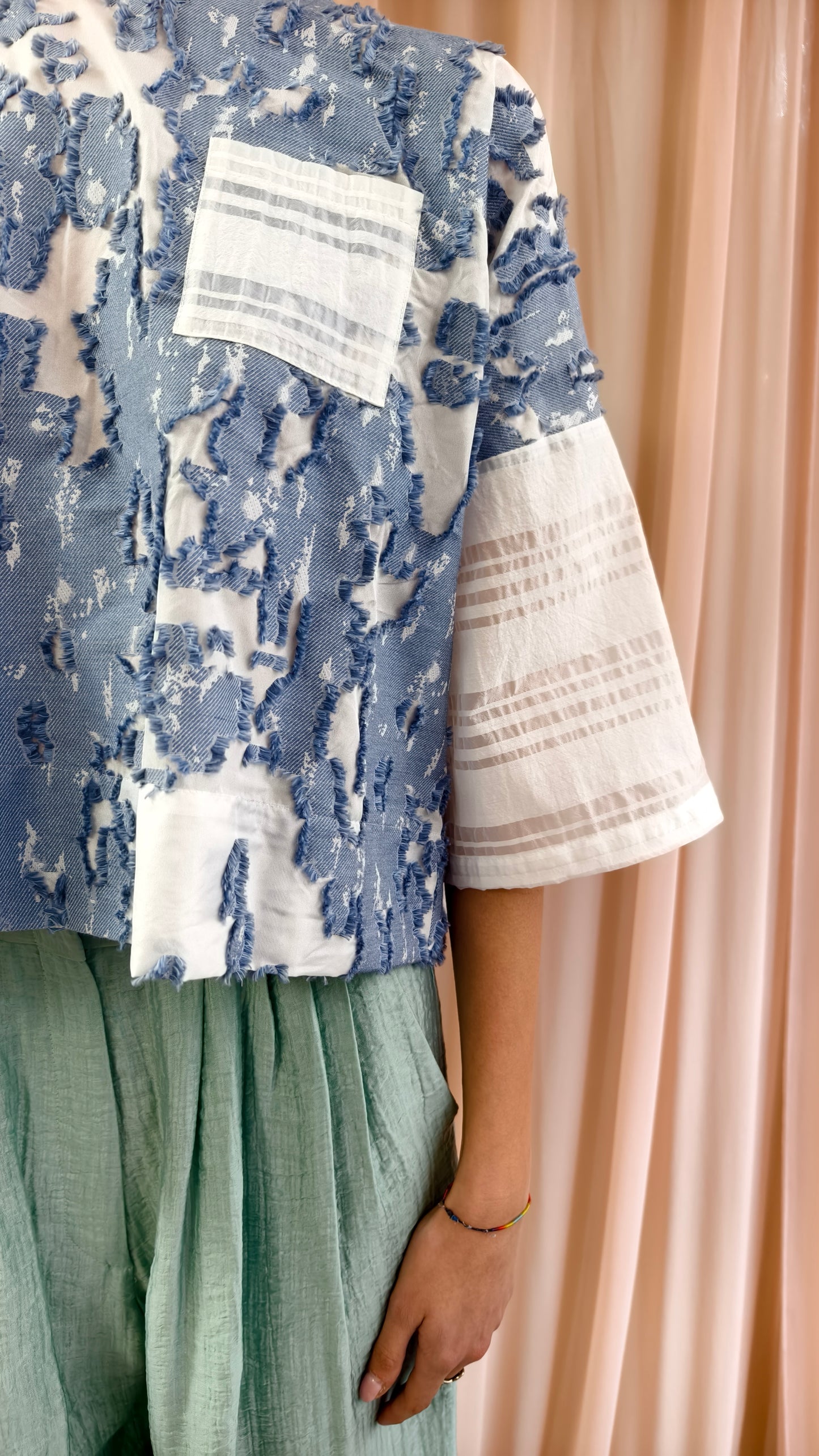 Top boxie jacquard paesaggio