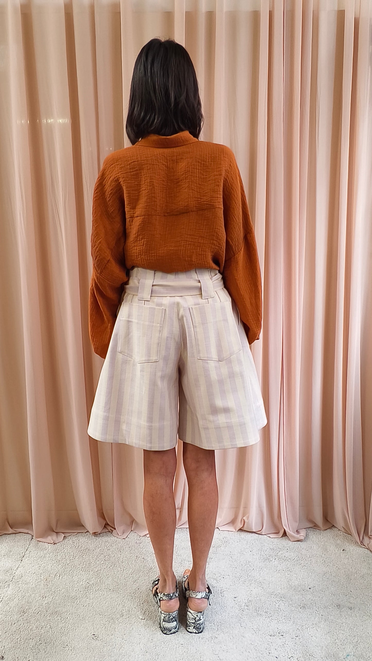 Bermuda in cotone rigato
