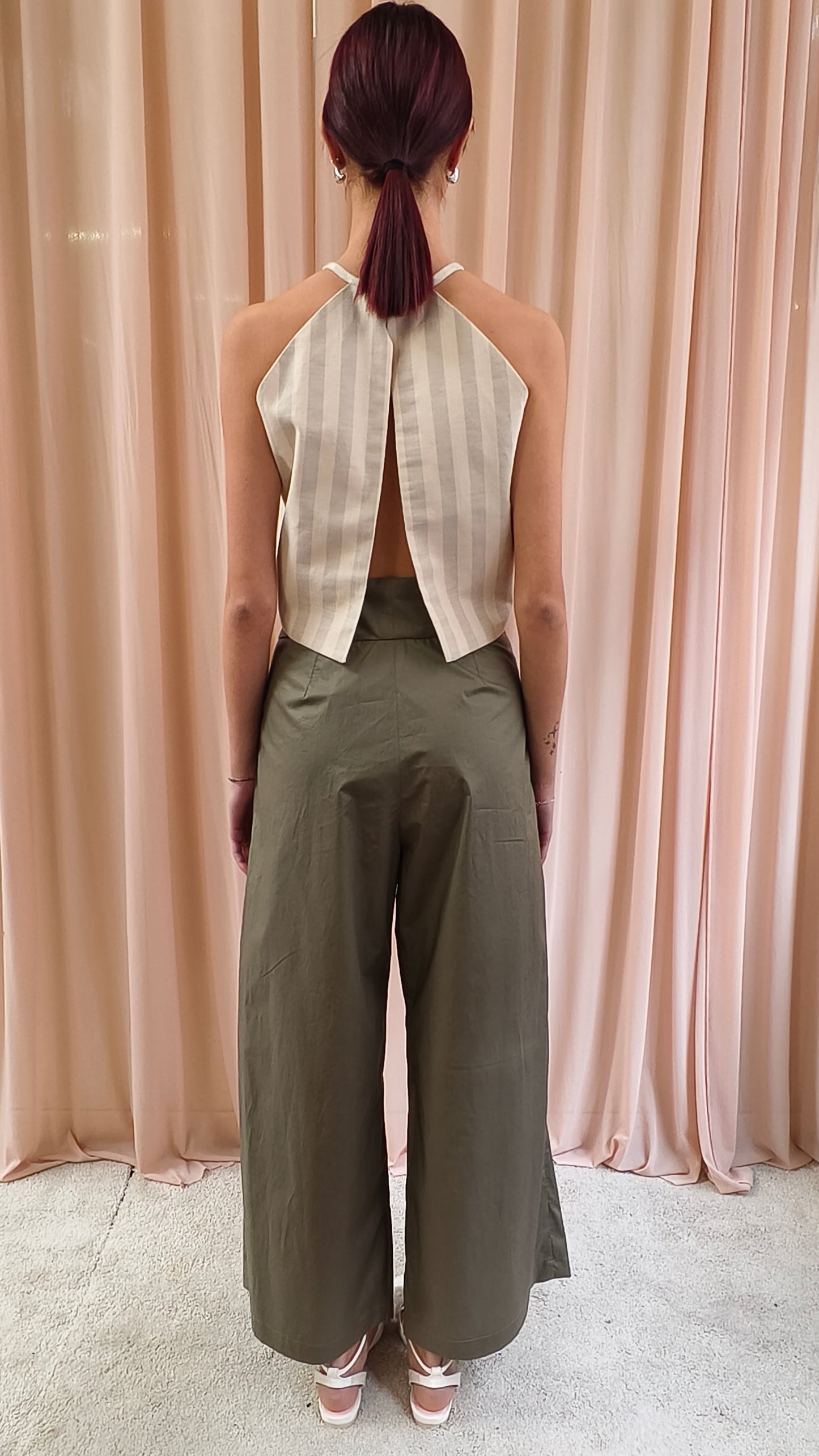 Pantalone con coulisse in popeline