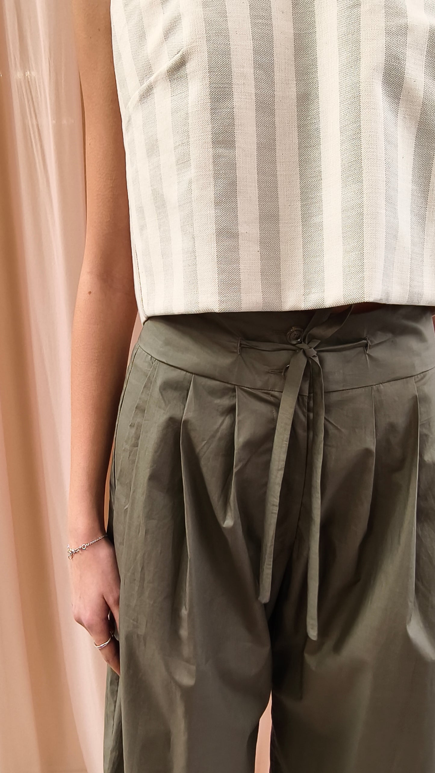 Pantalone con coulisse in popeline