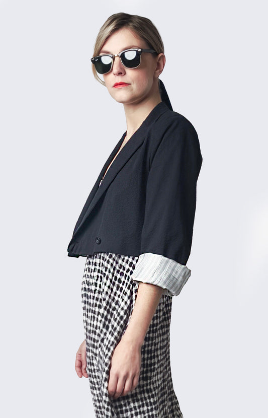 Cropped Black Blazer