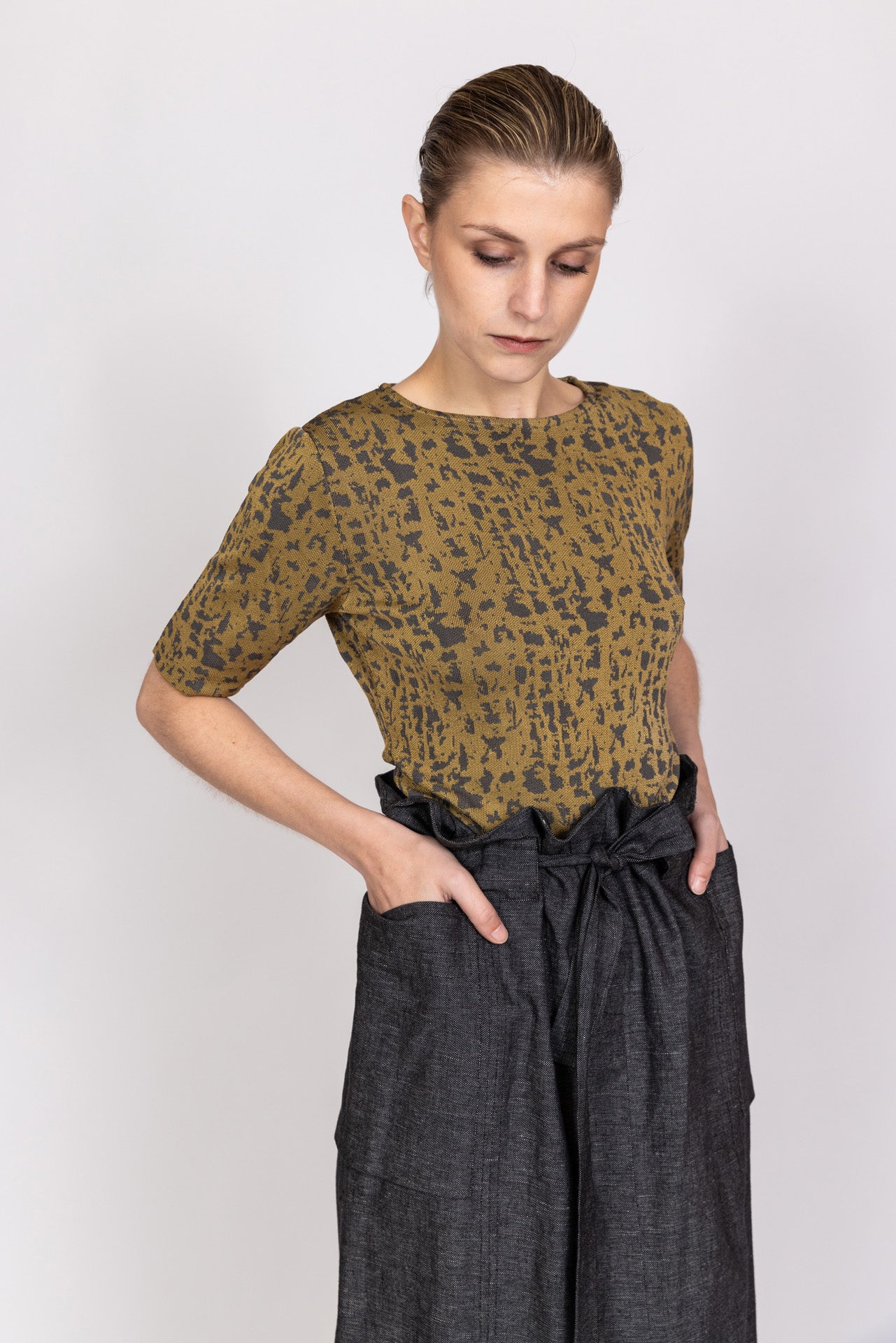 T-shirt tricot jacquard