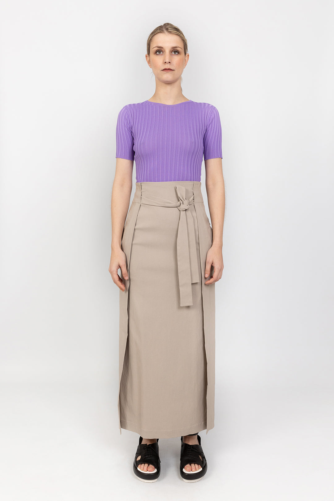 Maglia tricot con coste blu royal