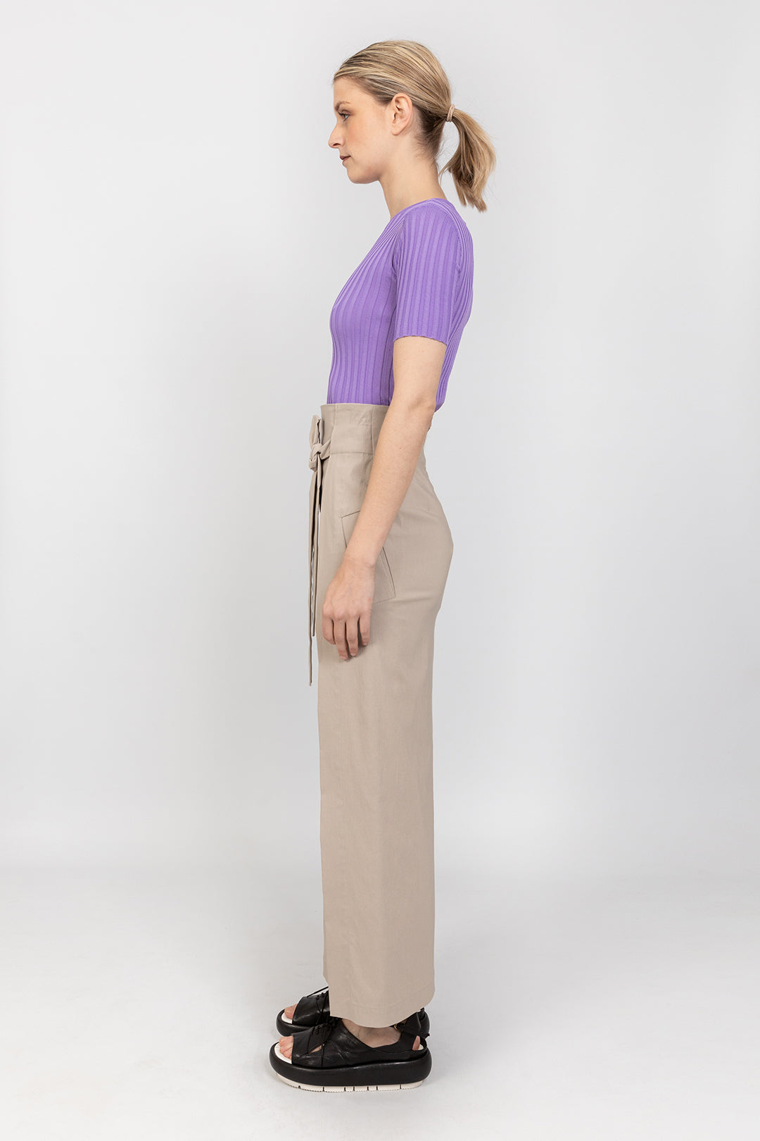 Maglia tricot con coste blu royal