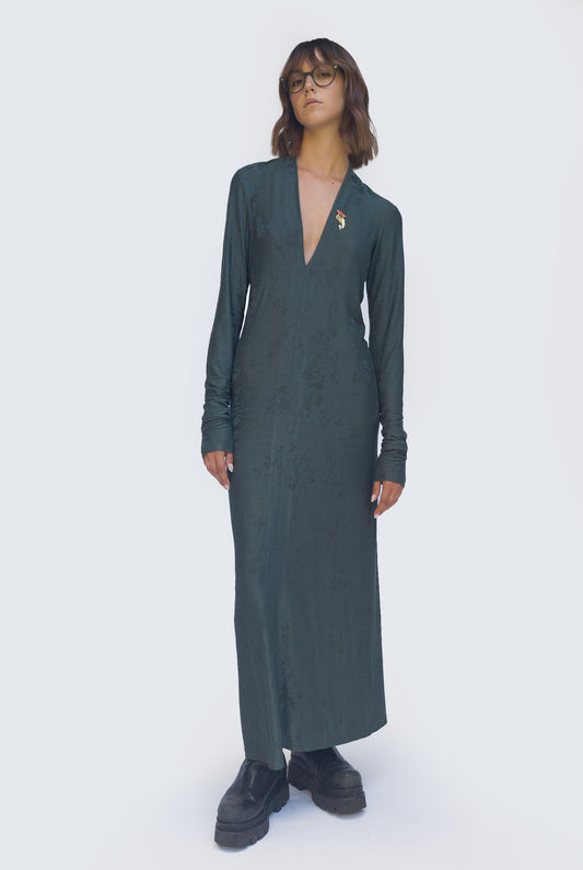 Long Dress in jersey bosco