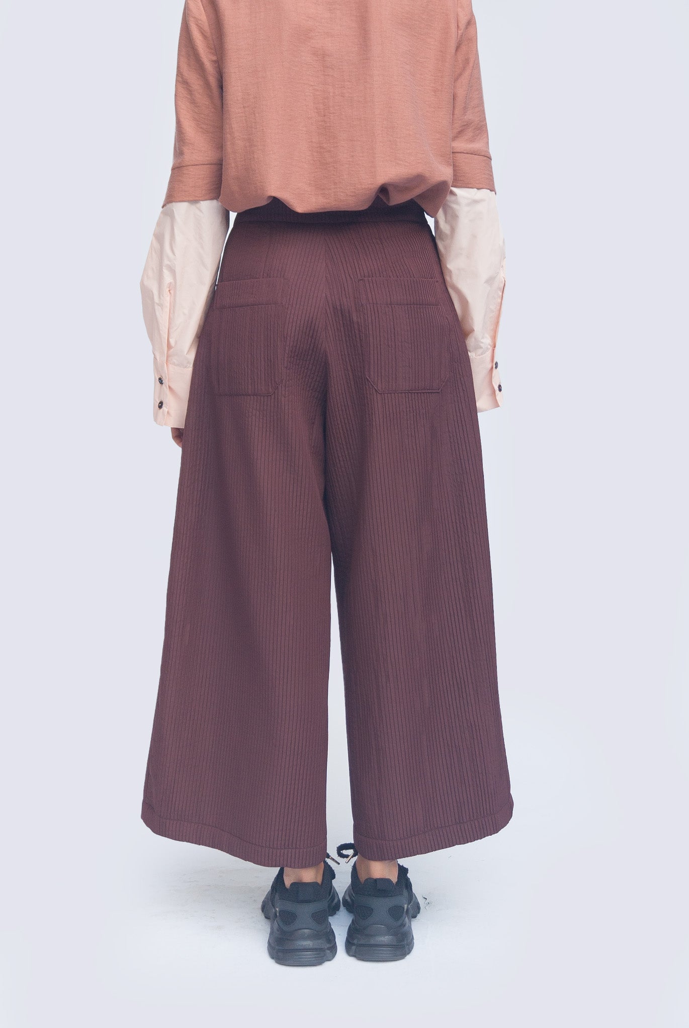 Cropped Flare Pants Bordeaux