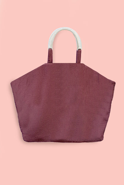 Tote Bag Bordeaux / White