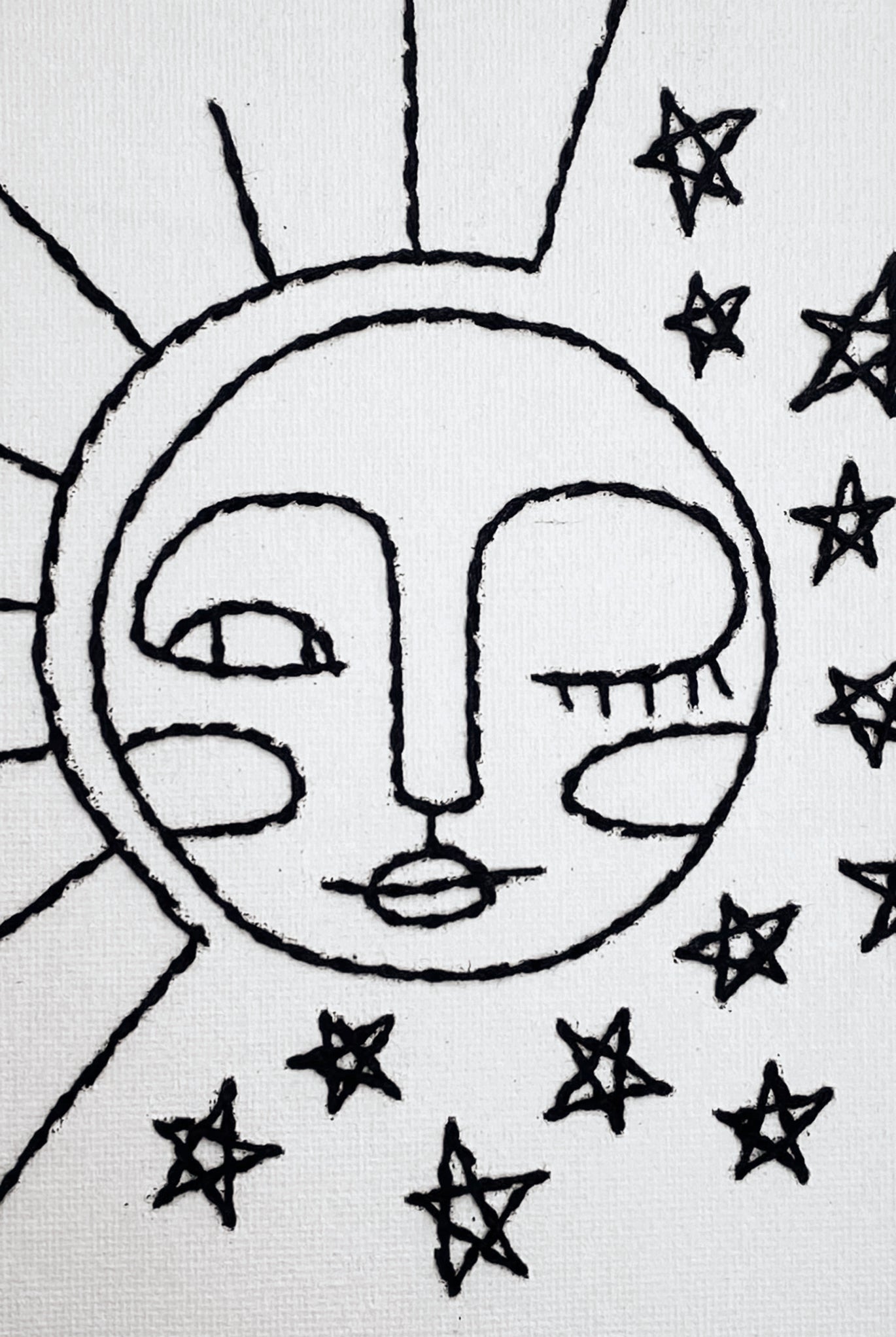 Rica.miri  - Embroidered Sun and Moon Canvas