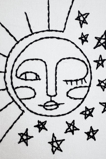 Rica.miri  - Embroidered Sun and Moon Canvas