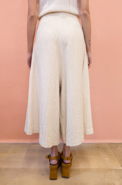 Gonna pantalone gessata