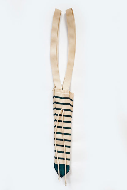 Green Striped Shopper