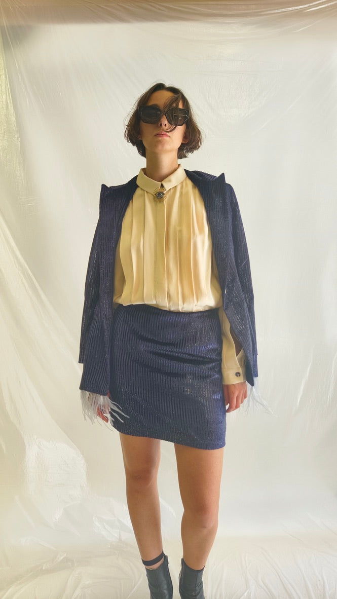 Velvet Skirt Blue