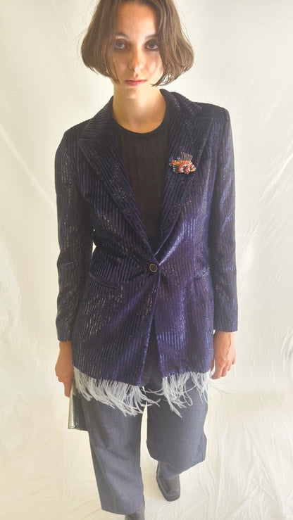 Velvet Blazer Blue