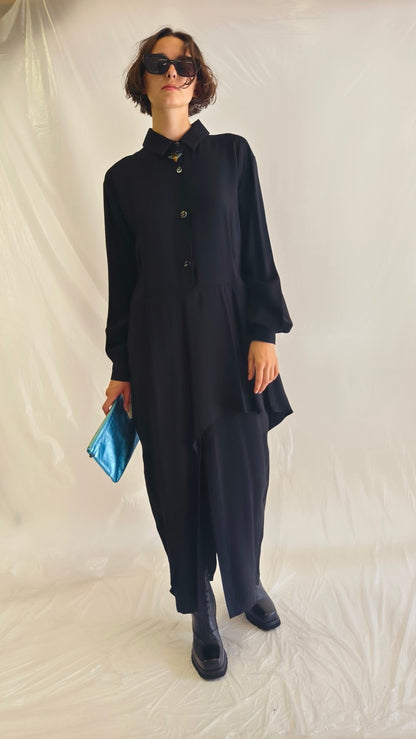 Abito Camicia Over Nero