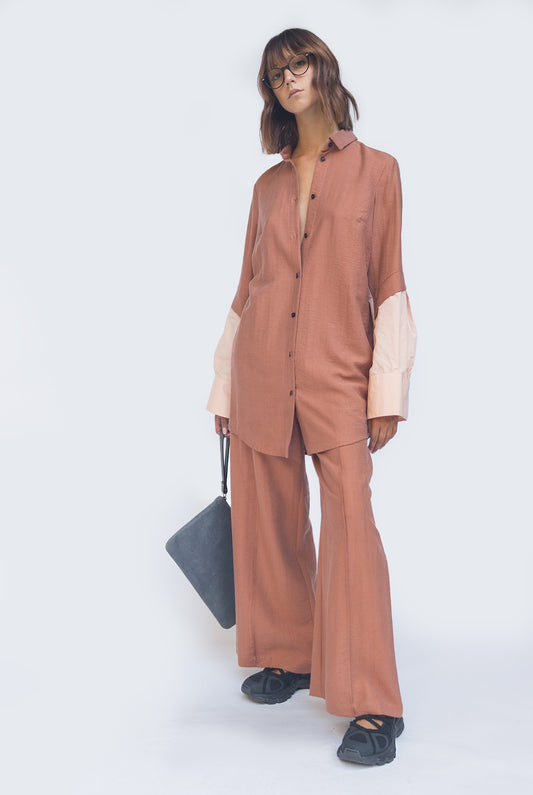 Camicia Bifabric Terracotta