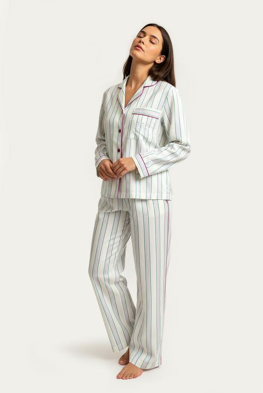 Stripes pijamas green