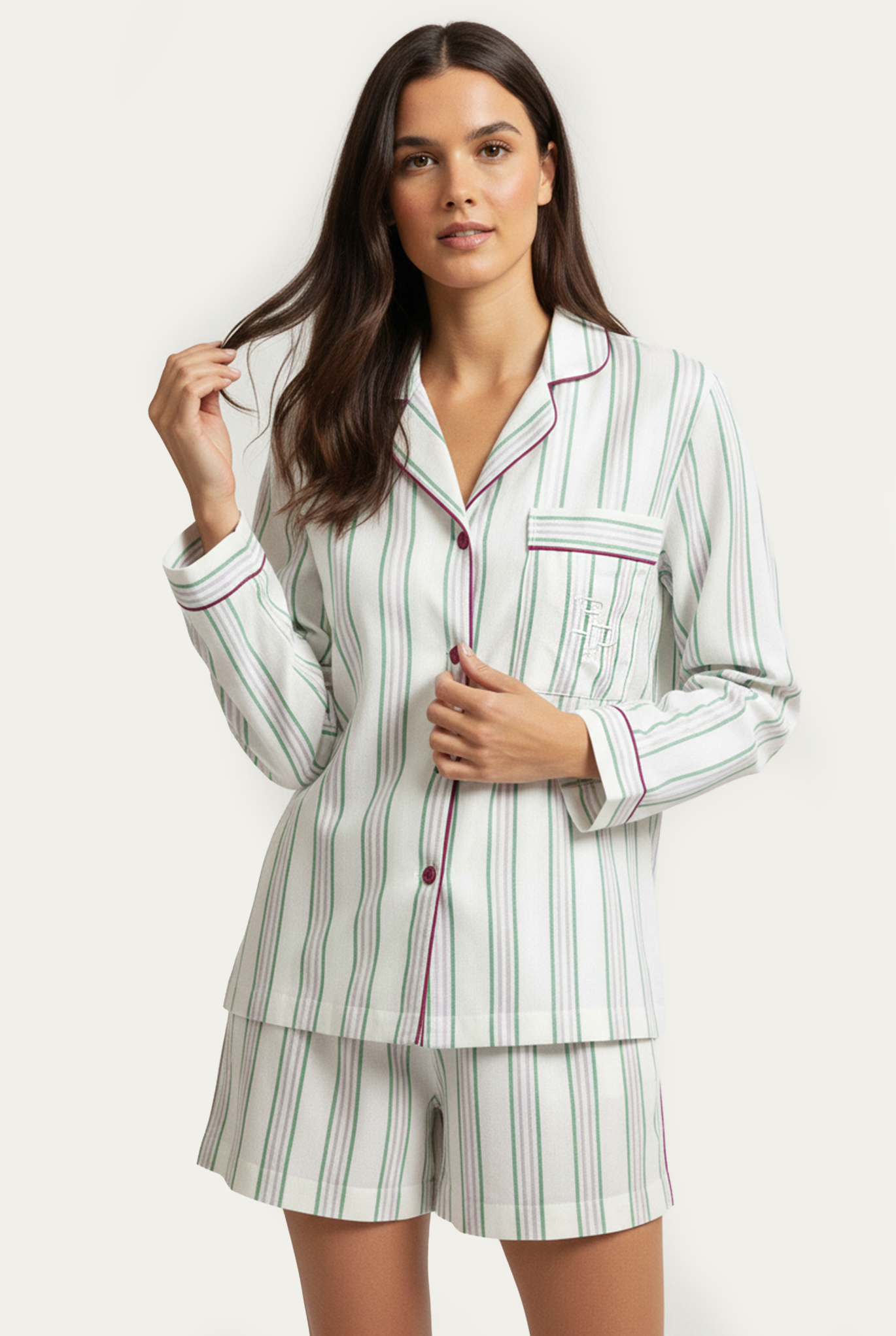 Tris Stripes pijamas green