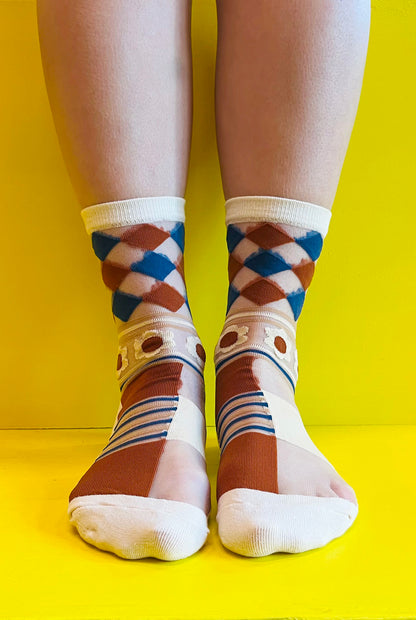 Blue/Brown Socks