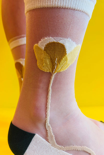 Transparent Flower Socks