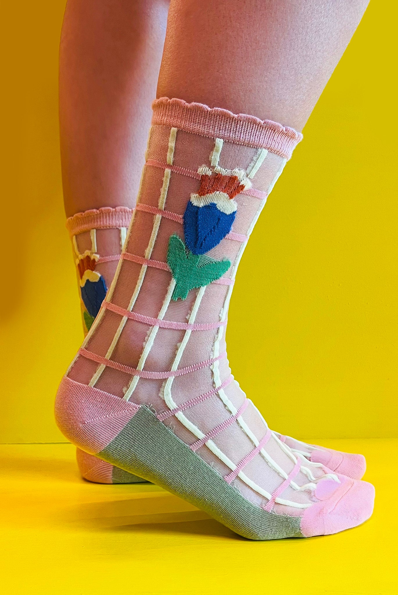 Stripes Flower Socks