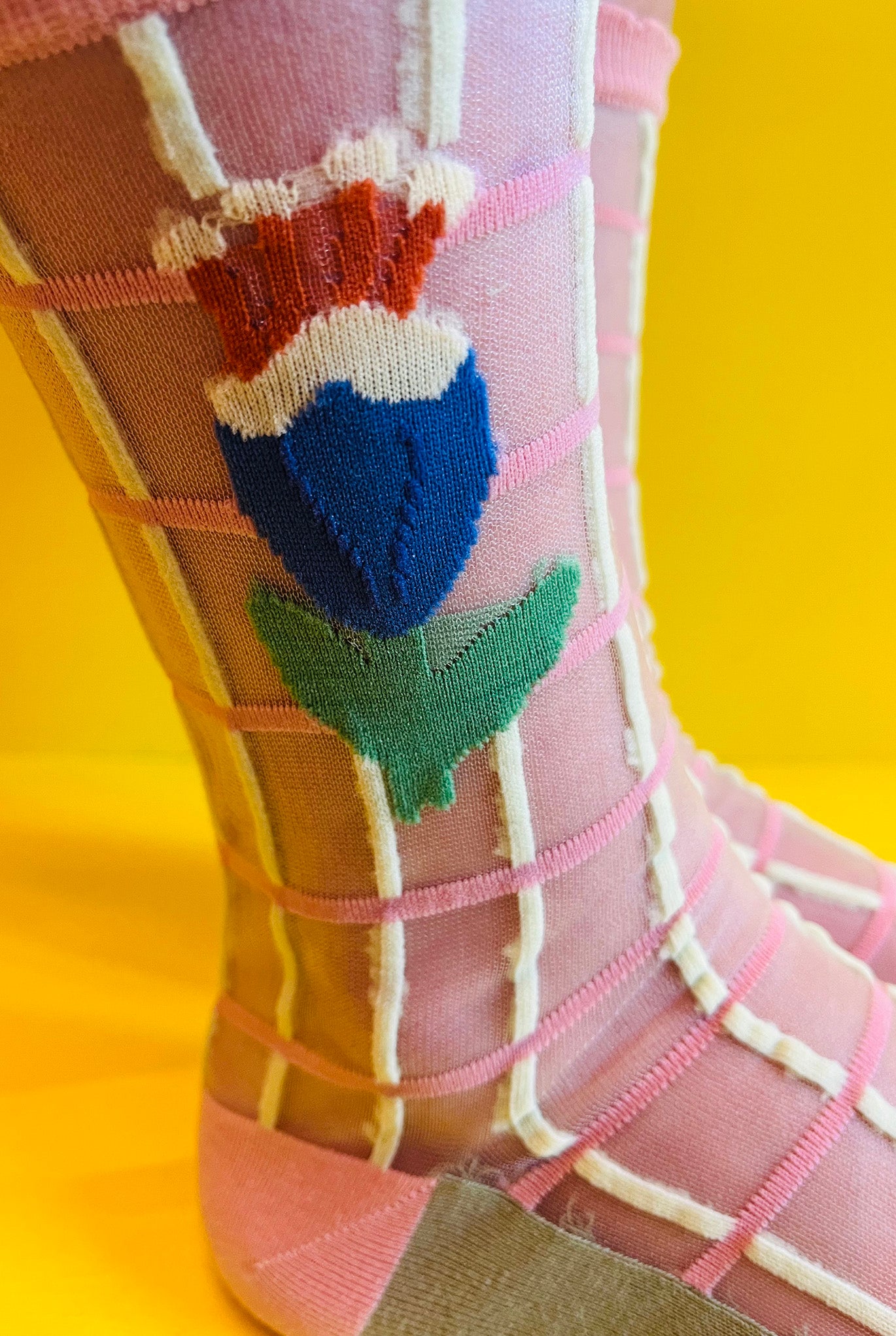 Stripes Flower Socks