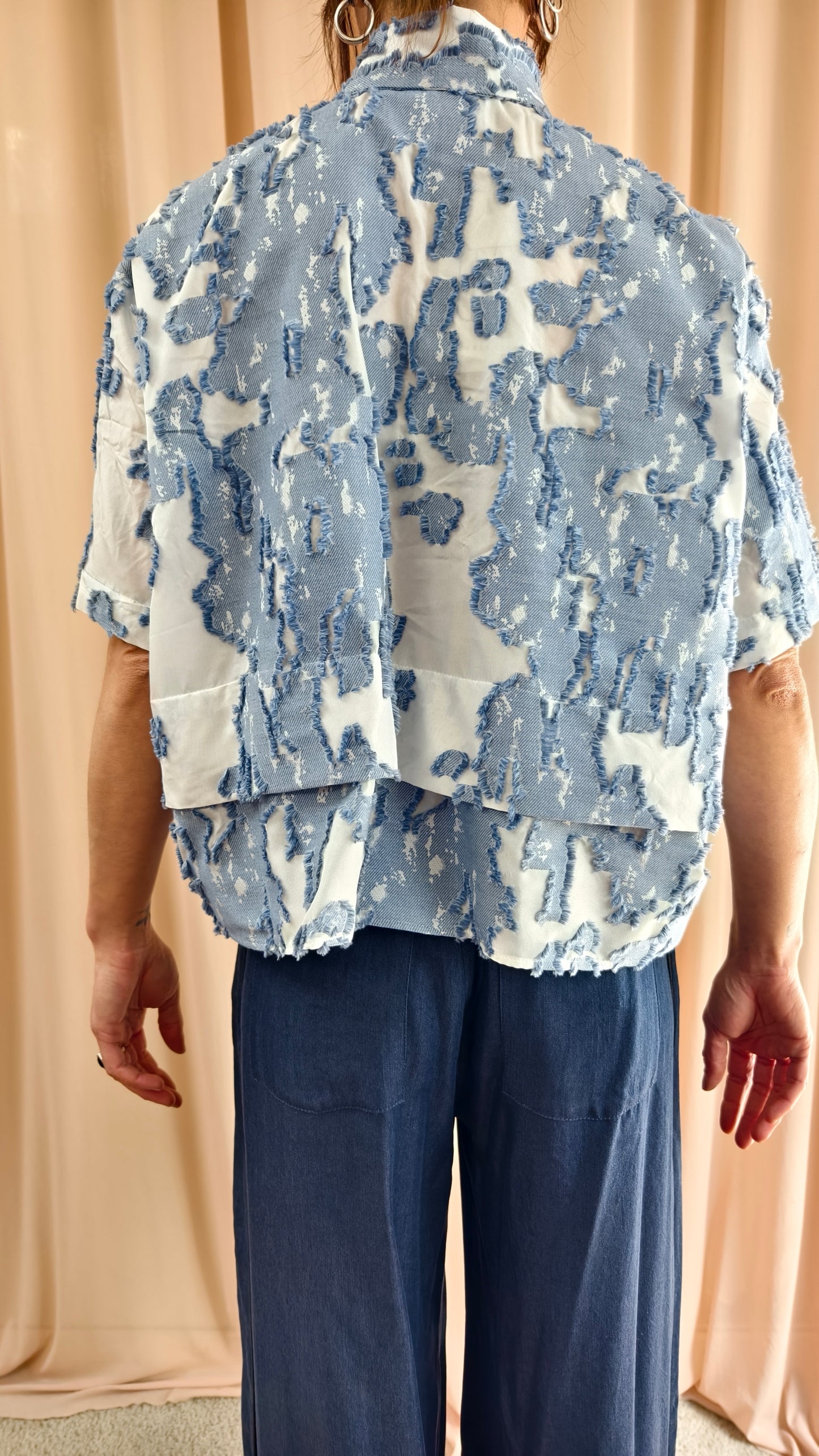 Camicia maniche corte in fil coupè