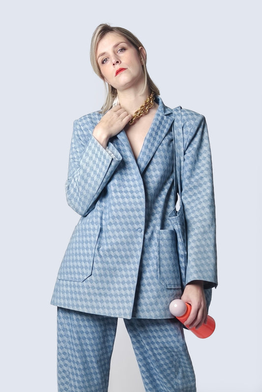 Blazer Geometric Denim