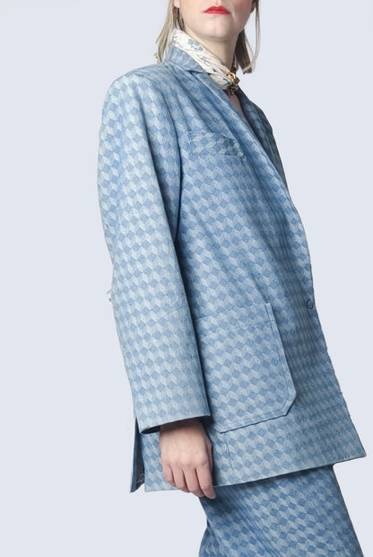 Blazer Geometric Denim