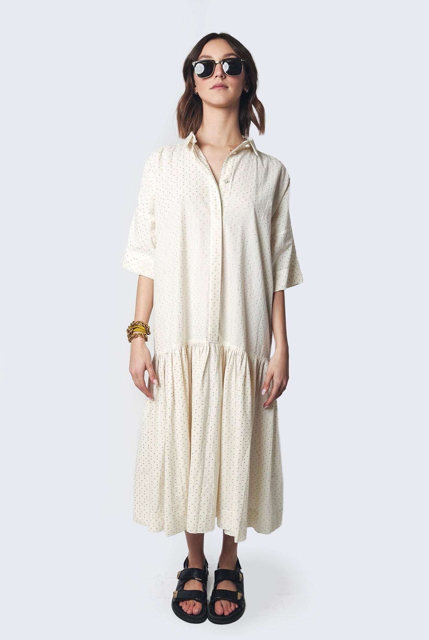 Gold Pois Dress