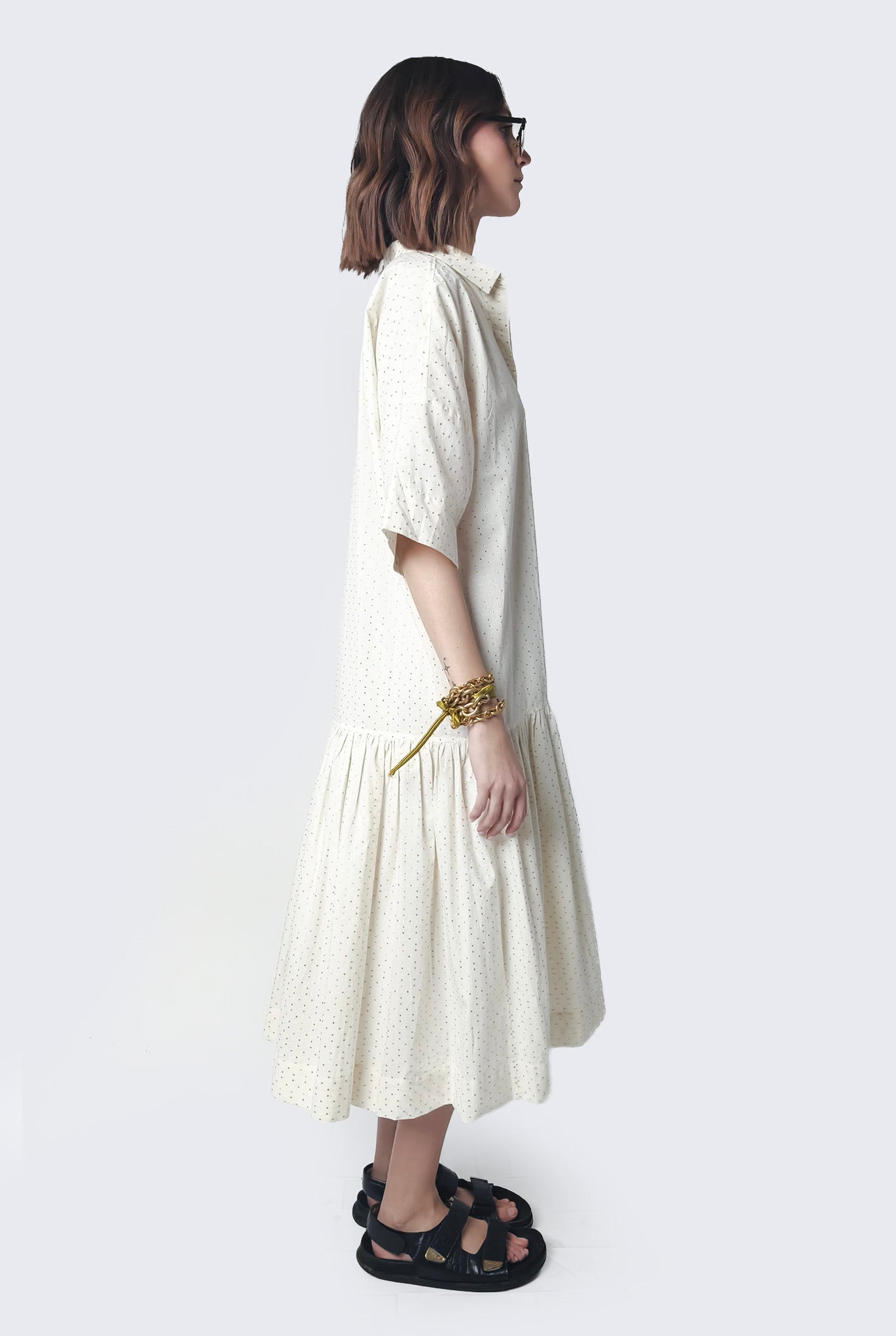 Gold Pois Dress