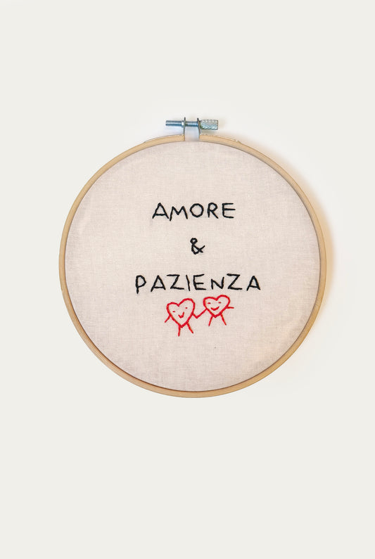 Rica.miri - Telaio ricamato Amore & Pazienza