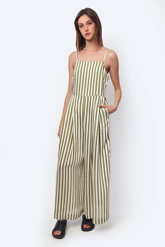 Stripes Jumpsuit Sage