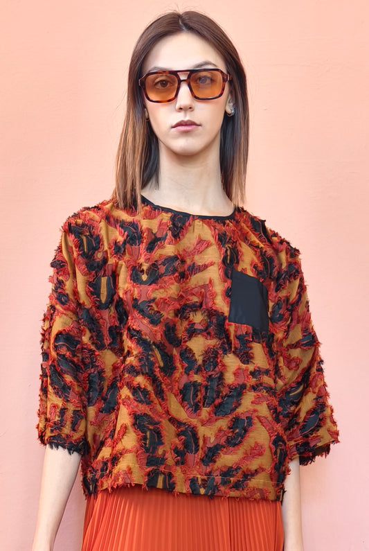 Orange/Black Top