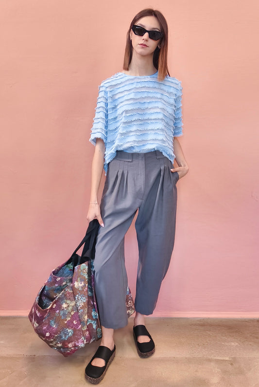 Blusa Frangetta Celeste