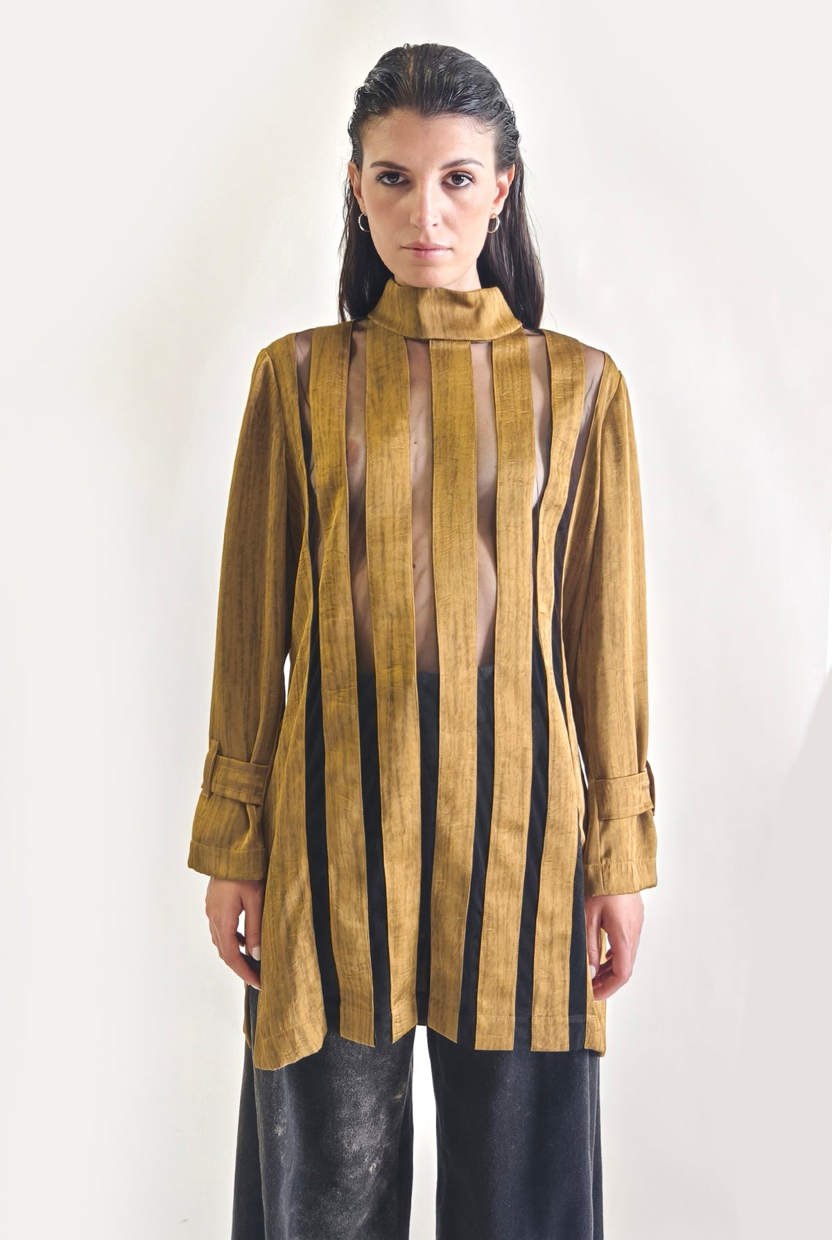 Maxi Stripes Blouse Gold