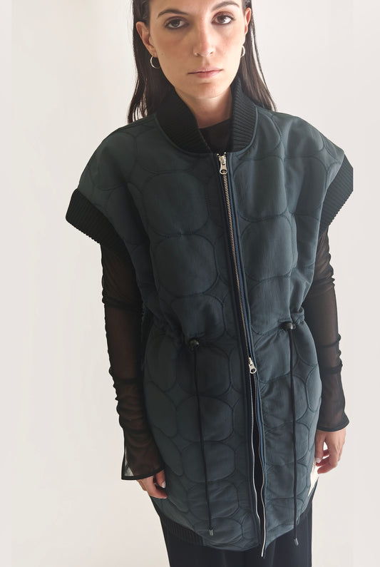 Quilted Gilet Green