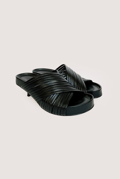 Stripes Sandal Black