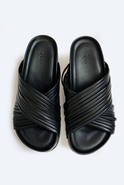 Stripes Sandal Black