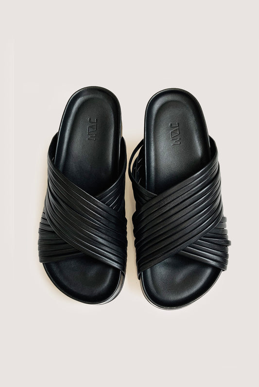 Stripes Sandal Black