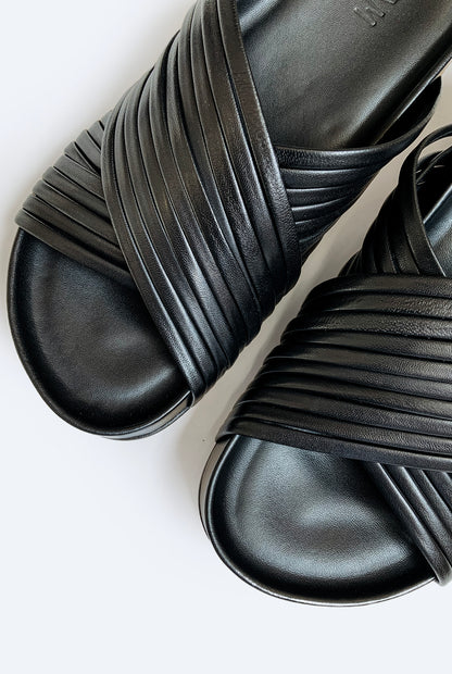 Stripes Sandal Black