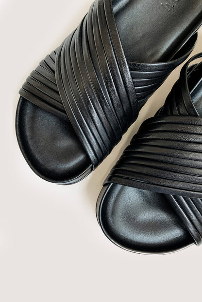 Stripes Sandal Black